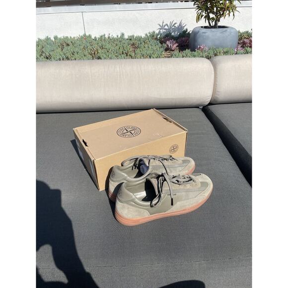 NEW STONE ISLAND SHOES MODEL 101 MILITARY TRAINER GREEN SNEAKERS | Size 13 main image 4